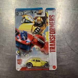 Hot Wheels Transformers Yellow Custom Volkswagen Beetle Collectible Die-Cast Car